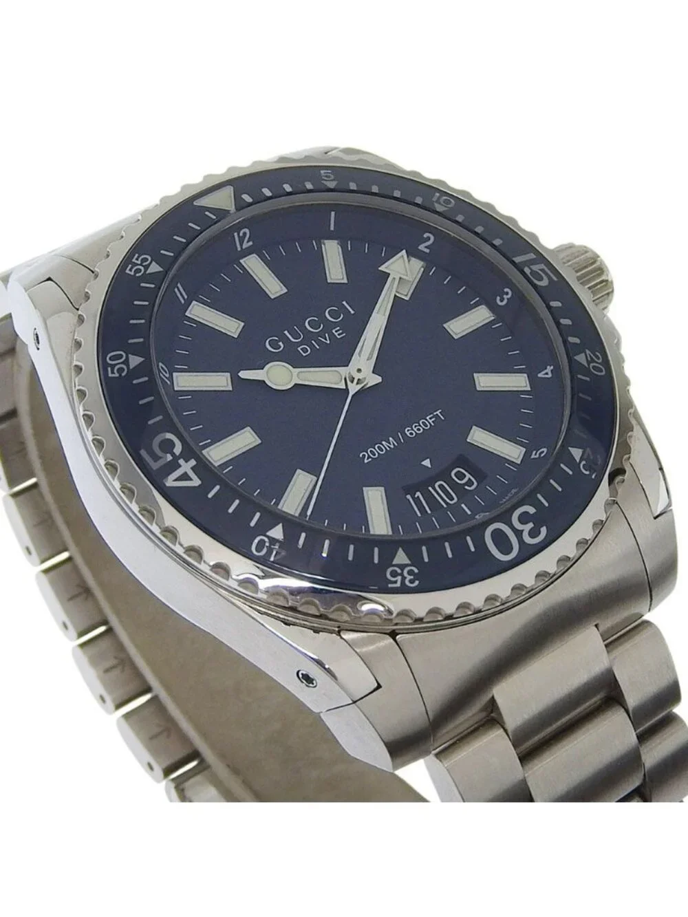 Gucci Dive 136.2 Stainless Steel Quartz Analog Display Navy Dial Watch